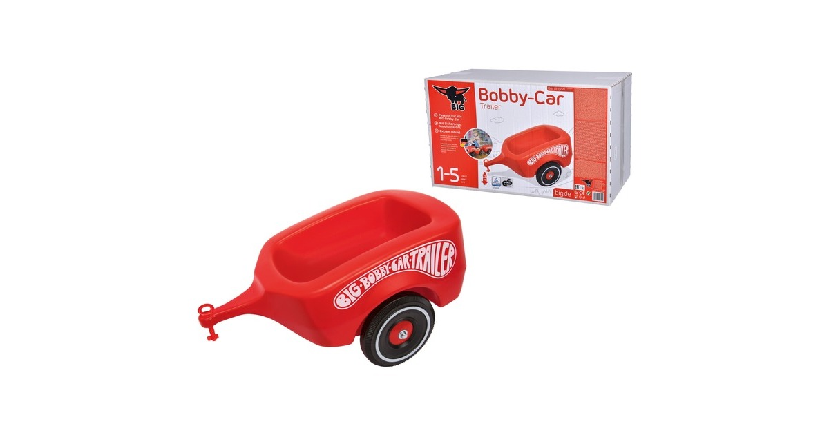 BIG Bobby-Car Trailer, Kinderfahrzeug rot/schwarz