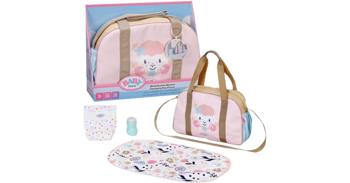 BABY Born Sac à Langer Fleuri - Pour Poupée Baby Born - Accessoire De Jeu Pour Enfants à Partir De 3 Ans - 7