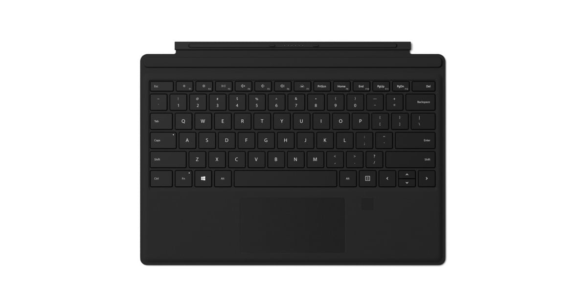 Microsoft Surface Pro Signature Type Cover, Tastatur schwarz, DE-Layout,  mit Fingerabdrucksensor