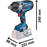 Bosch PRO Akku-Schlagschrauber BITURBO GDS 18V-1050 HC Professional solo, 18Volt blau/schwarz, ohne Akku und Ladegerät, 3/4"