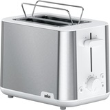 Braun Toaster PurShine HT 1510 WH edelstahl/weiß, 900 Watt, für 2 Scheiben Toast