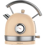 Cecotec Thermosense 420 Vintage Light Beige, Wasserkocher beige/edelstahl, 2.200 Watt, 1,8 Liter