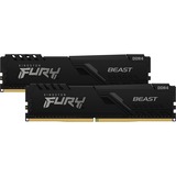 Kingston FURY DIMM 32 GB DDR4-3200 (2x 16 GB) Dual-Kit, Arbeitsspeicher schwarz, KF432C16BBK2/32, Beast, INTEL XMP