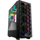 Sharkoon RGB HEX Generalüberholt, Tower-Gehäuse schwarz, Seitenteil aus gehärtetem Glas