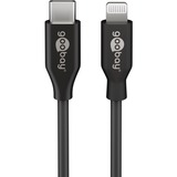 goobay USB 2.0 Adapterkabel, USB-C Stecker > Lightning Stecker schwarz, 2 Meter, PD, Laden mit bis zu 87 Watt