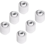 Alphacool Eiszapfen 13/10mm Anschraubtülle G1/4 - White Sixpack, Verbindung weiß, für weiche Schläuche (PVC, Silikon, Neoprene)