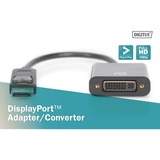 Digitus Adapter / Konverter DisplayPort > DVI schwarz, 15cm 