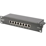 Digitus Netzwerk-Set 254 mm (10") - 6HE, 312 x 300 mm (B x T), IT-Schrank schwarz, inkl. 6HE Wandgehäuse, Fachboden, PDU, 8-Port Switch, CAT 6 Patch Panel