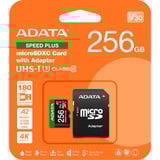 ADATA SPEED PLUS microSDXC 256 GB, Speicherkarte UHS-I U3, Class 10, V30, A2