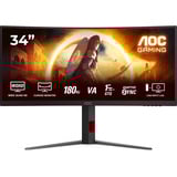 AOC CU34G4, Gaming-Monitor 86.4 cm (34 Zoll), schwarz (matt), WQHD, Fast-VA, Curved, Adaptive-Sync, AMD FreeSync Premium, 180Hz Panel