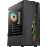 Aerocool Wave-G-BK-v3, Tower-Gehäuse schwarz, Gehärtetes Glas