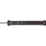 Brennenstuhl Premium-Protect-Line Steckdosenleiste 6-fach schwarz/aluminium, 5 Meter, 60.000A Überspannungsschutz