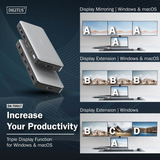 Digitus 11 Port USB-C Dockingstation grau/schwarz