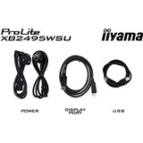 iiyama ProLite XB2495WSU-B1, LED-Monitor 61.1 cm (24.1 Zoll), schwarz (matt), WUXGA, IPS, HDMI, DP, USB-Hub, ergonomischer Standfuß, 100Hz Panel
