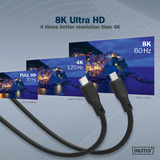 Digitus USB4 Gen 3x2 Silikon-Anschlusskabel USB-C > USB-C schwarz, 0,5 Meter, PD, Laden mit bis zu 240 Watt