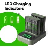 GP Batteries 2x USB Akkuladegerät M452, 8 Ladeslots, inkl. Docking Station D851 grau, inkl. 8x GP Akkus AA 2.600mAh