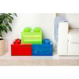 Room Copenhagen LEGO Storage Brick 4 Top Lid Glitter, Aufbewahrungsbox blau/transparent
