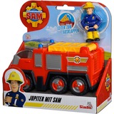 Simba Feuerwehrmann Sam Jupiter mit Sam Figur, Spielfahrzeug rot/gelb