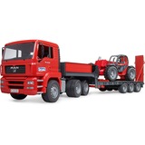bruder 02774 MAN TGA Tieflader mit Manitou Teleskoplader MLT 633, Modellfahrzeug 