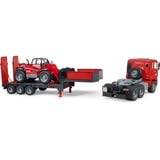 bruder MAN TGA Tieflader mit Manitou Teleskoplader MLT 633, Modellfahrzeug 