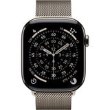 Apple Watch Series 11, Smartwatch Titan Natur, Titangehäuse, 46 mm, Milanaise Armband natur M/L, Cellular