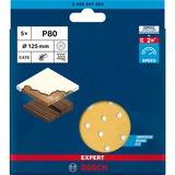 Bosch Professional Expert C470 Schleifblatt, Ø 125mm, K80 Multilochung 50 Stück, für Exzenterschleifer
