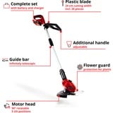 EINHELL Akku-Rasentrimmer GE-CT 18Li Kit, 18Volt rot/schwarz, Li-Ionen Akku 2,0Ah