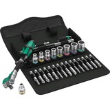 Wera 8100 SA 9 Zyklop Speed-Knarrensatz, zöllig, 1/4", Werkzeug-Set schwarz/grün, 28-teilig, Speed-Knarre mit schwenkbarem Kopf