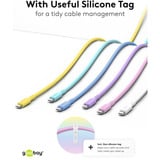 goobay USB 2.0 Silikonkabel türkis, USB-C Stecker > USB-C Stecker türkis, 1,5 Meter, PD 60 Watt