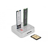DeLOCK USB 3.0 Docking- und Klonstation M.2 NVMe/M.2 SATA/SD, Dockingstation M.2 SSD, SD Card