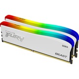 Kingston FURY DIMM 32 GB DDR4-3600 (2x 16 GB) Dual-Kit, Arbeitsspeicher weiß, KF436C18BWAK2/32, Beast RGB, INTEL XMP