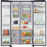 Samsung RS70F64KDFEF, Side-by-Side edelstahl (dunkel), AI Energy Mode, Festwasseranschluss