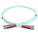 Digitus LWL Patchkabel, Duplex, ST > ST Stecker, Multimode OM3 türkis, 2 Meter