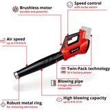 EINHELL Professional Akku-Laubbläser GE-LB 36/210 Li E - Solo, 36Volt (2x18V) rot/schwarz, ohne Akku und Ladegerät