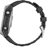 Garmin fēnix E - 47mm, AMOLED, Smartwatch Schwarz/Silber, Silikon-Armband, Edelstahl