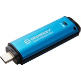 Kingston IronKey Vault Privacy 50 32 GB, USB-Stick hellblau/schwarz, USB-C 3.2 Gen 1