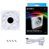Lian Li UNI FAN TL120 LCD, Gehäuselüfter weiß, Reverse Blade, 124 mm