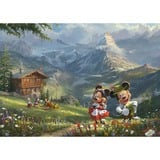 Schmidt Spiele Thomas Kinkade Studios: Disney - Mickey & Minnie in den Alpen, Puzzle 1000 Teile