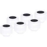 Alphacool Eiszapfen PRO 13mm HardTube Anschraubtülle G1/4 - White, Verbindung weiß/schwarz, 6er Set