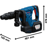 Bosch Akku-Schlaghammer GSH 18V-5 Professional solo, 18Volt, Meißelhammer blau/schwarz, ohne Akku und Ladegerät, in XL-BOXX
