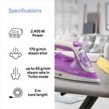 Braun FreeStyle 3 FI 3124 PU, Dampfbügeleisen violett/weiß