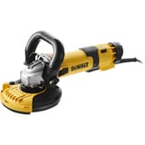 DEWALT Winkelschleifer DWE4257KT-QS Beton-Oberflächenset, 125mm gelb/schwarz, 1.500 Watt, inkl. Staubhaube und Diamant-Topfscheibe, Koffer