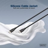 Digitus USB 2.0 Silikon-Anschlusskabel USB-C > USB-C schwarz, 0,5 Meter, PD, Laden mit bis zu 60 Watt