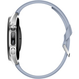 Huawei Watch 6 46mm (Niz-L19F), Smartwatch silber, blaues Fluoroelastomer-Armband