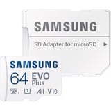 SAMSUNG EVO Plus 64 GB microSDXC (2024), Speicherkarte weiß, UHS-I U1, Class 10, V10, A1