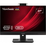 ViewSonic VG2756V-2K Videokonferenzmonitor, LED-Monitor 68.6 cm (27 Zoll), schwarz, QHD, IPS, Webcam, Mikrofon,  LED-Licht, USB-Hub, USB-C