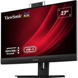ViewSonic VG2756V-2K Videokonferenzmonitor, LED-Monitor 68.6 cm (27 Zoll), schwarz, QHD, IPS, Webcam, Mikrofon,  LED-Licht, USB-Hub, USB-C