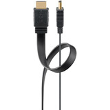 goobay High Speed HDMI 2.1 Flachkabel mit Ethernet 8K / 60 Hz schwarz, 2 Meter, 48 Gbit/s