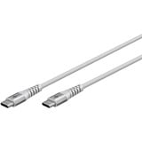 goobay Supersoftes USB 2.0 Textilkabel, USB-C Stecker > USB-C Stecker weiß, 1 Meter