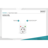 Digitus Überspannungsschutz-Adapter weiß, 13.500A Überspannungsschutz